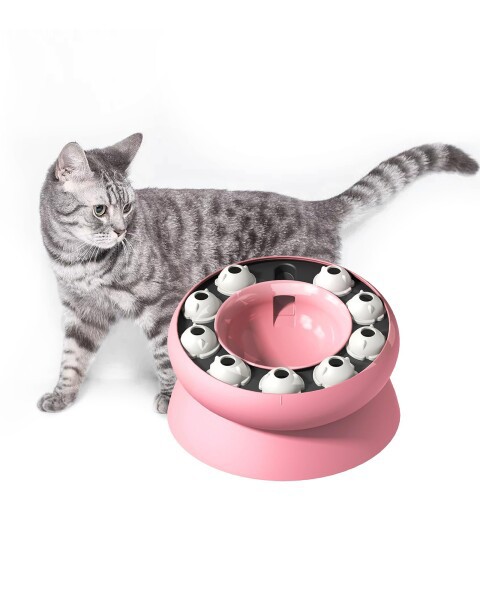 【送料無料】CozyOasis 猫 知育玩具 フード おやつ 一人遊び ねこおもちゃ 人気 ペット給餌 IQ 嗅覚訓練 運動不足解消 (ピン