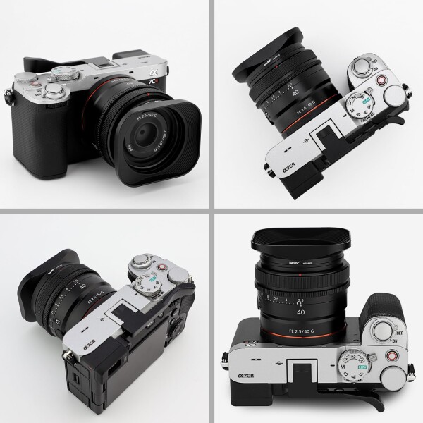 Haogeレンズフードメタルスクエアバヨネット にとって に適用 Sony FE