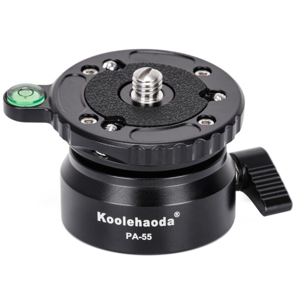 Koolehaoda 三脚レベリングベースカメラレベラー、傾斜角15°、 と キヤノン用1/4"-3/8" ネジよびオフセット水準器、ニコン用、DSLRカメラ（PA-55）
