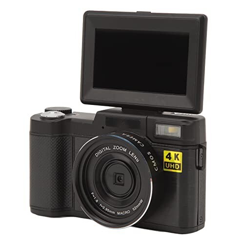 Vloggingカメラ、3.2インチ180度フリップスクリーン付き写真用4K 48MPデジタルカメラ、オートフォーカスVloggingカメラ、16Xデジタルズームトラベルカメラ、写真用、ビデオの通販は