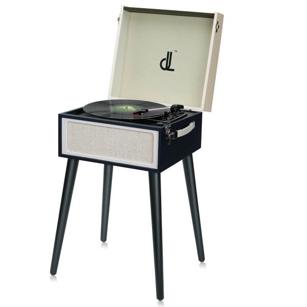 DLITIME レコードプレーヤー 脚付き スピーカー内蔵 BT対応 ヘッドホン端子 33/45/78回転対応 AUX IN端子 RCA OUT端子 日本語説明書 交換針1本付 (ブルーブラック)の通販は