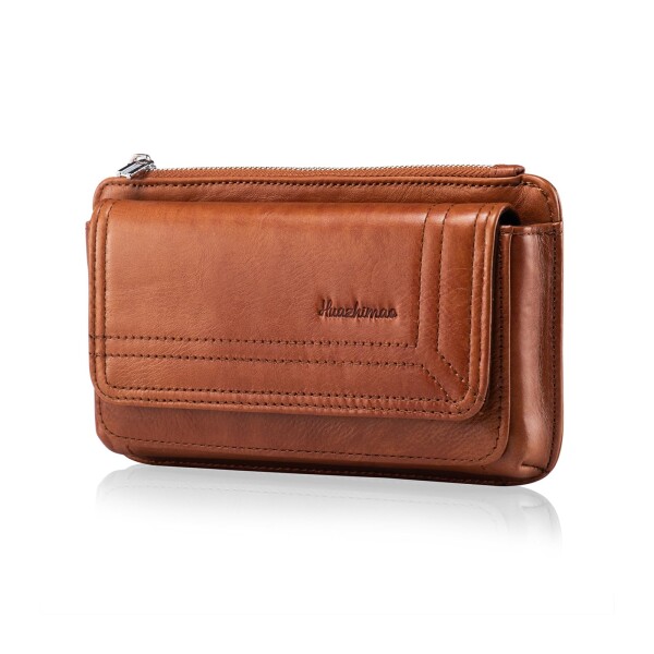 HUAZHIMAOスマホホルダーベルト,本革携帯電話ポーチスマホぽーちメンズ仕事用横型2way腰 につける携帯ケースHUAWEI/iPhone/Galaxy/Noteを含む全機種対応用磁気閉鎖付き（茶色）の通販は 6,326円