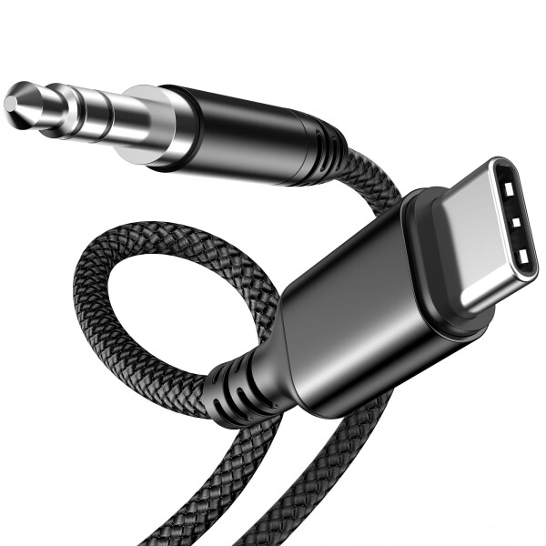 Highwings AUXケーブル タイプc USB C to 3.5mm テレオケーブル 音声変換ケーブル DAC搭載 ハイレゾ音質 Type C to 3.5mm オーディオケーブル Hi-Fi音質 ナイロン編み 高耐久性 ヘッドホン/iPhone 15シリー