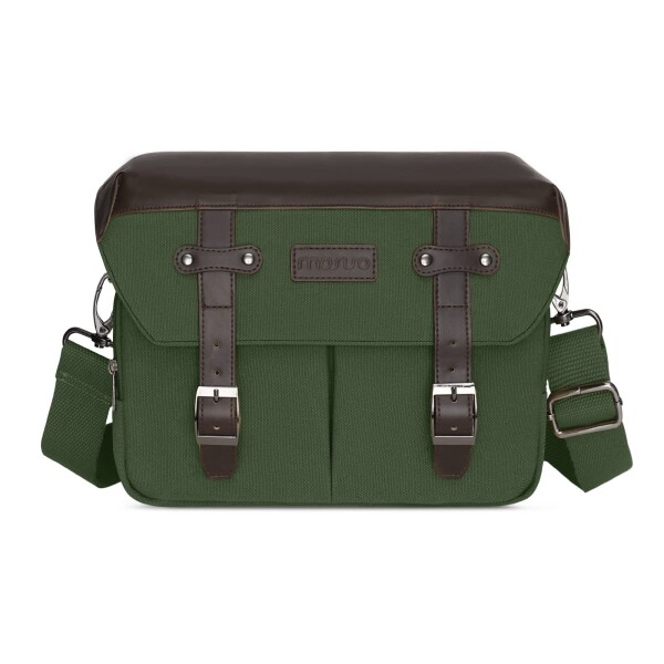 MOSISO カメラバッグ 斜め掛け ショルダー メッセンジャーバッグ DSLR/SLR/ミラーレス用、対応機種 Canon/Nikon/Sony、復古 PUレザー カメラケース フラップガジェット袋 レインカバー付き(アーの通販は 8,561円