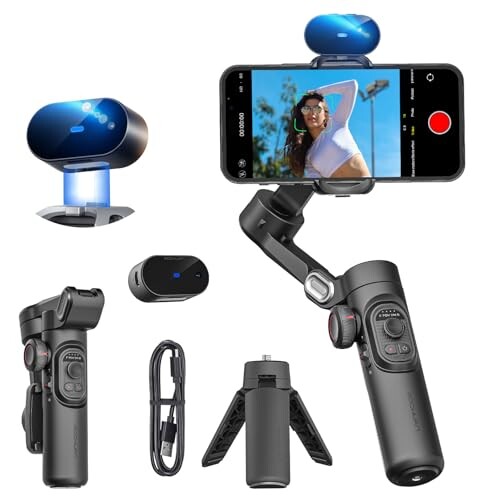 スマホ用AI版3軸ジンバルスタビライザー AIトラッキングiPhone&Android対応スマートフォンスタビライザー(Smart XE AI)