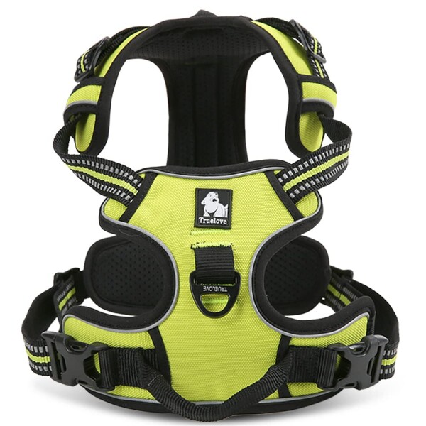 J&C Paradise 定番犬ハーネス 日本正規店 犬用胴輪 人気 簡単装着 通気性 調節可能 3M反射 引っ張り防止 歩行補助 TRUELOVE (XS, ネオン・イエロー)