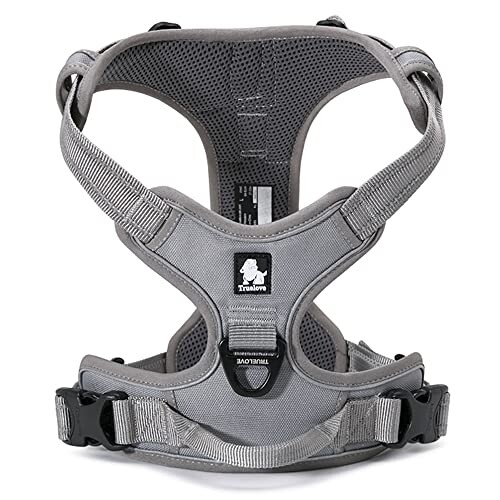 J&C Paradise 定番 犬ハーネス 日本正規店 犬用胴輪 人気 簡単装着 通気性 調節可能 3M反射 引っ張り防止 歩行補助 TRUELOVE (XS, グレー)