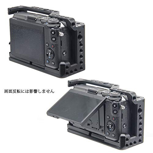 SIUTATDSH カメラ ケージ 適用 Canon キヤノン EOS M6II M6 カメラ専用ケージ 超拡張性 内蔵コールドシューマウント Arri規格のネジ穴がある Arca規格プレートがあり 周辺機器・アクセサリー