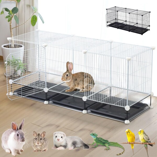 Bonarca ペットケージ 屋根付き  持ち運び 犬 猫 小動物 ペットサークル 室内 大型 プラスチック 小型犬 中型犬 ケージ ゲージ サークル トレー付き うさぎ フェレット インコ 小鳥 爬虫類 (の通販は 5,942円