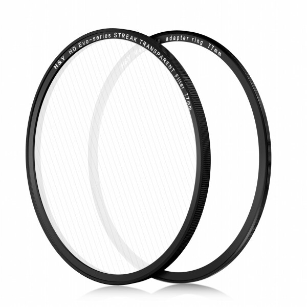 H&amp;Y ストリークフィルター 77mm EVO ストリークトランスペアレント フィルターキット マグネット式 ねじ込み式両対応 ライン状フレア効果 薄枠 帯電防止 防汚 撥水 防傷 EST77_1