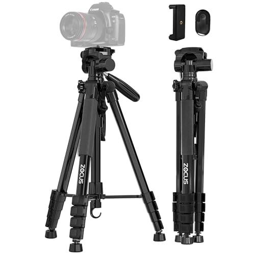 ZOCUS 三脚 リモコン付き 全高188cm 脚径26mm 5段階式 3Way雲台 水準器 クイックシュー式 アルミ製 スマホホルダー キャリングバッグ付き 一眼レフ ビデオ カメラ スマホ対応