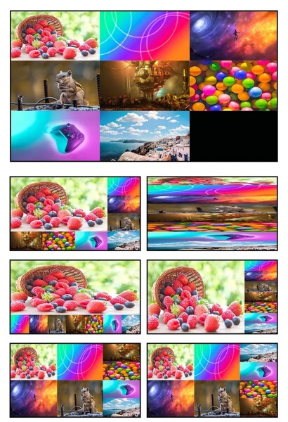 4K 60hz HDMI 8x2 マルチ・ビューアー PIP付 8入力2出力 デュアル・ディスプレイ・シームレス・スイッチャー 光3.5mmオーディオ 2x1 3x1 4x1 5x1 6x1 8x1 マルチ・ビューア_4