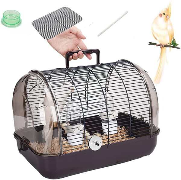 鳥 キャリーケージ 鳥かご お散歩ケージ お出かけ バードキャリア 鳥の巣 外出 小動物用 持ち運び 持ち手付き 旅行 通院 移動 防災 止まり木付き 通気 透明 インコ オウム 組み立て式 鳥の通販は