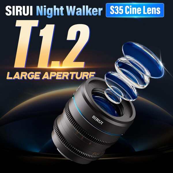 SIRUI Night Walker 55mm T1.2 シネレンズ 大口径マニュアルフォーカスレンズ (MS55L-G, Lマウント, メタルグレー)の通販は