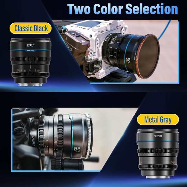 SIRUI Night Walker 55mm T1.2 シネレンズ 大口径マニュアルフォーカスレンズ (MS55L-G, Lマウント, メタルグレー)の通販は