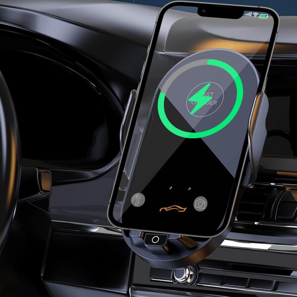 eppfun 車載スマホホルダー ワイヤレス充電器 15W iPhone16/15 シリーズ & Android 多機種と多車種が対応