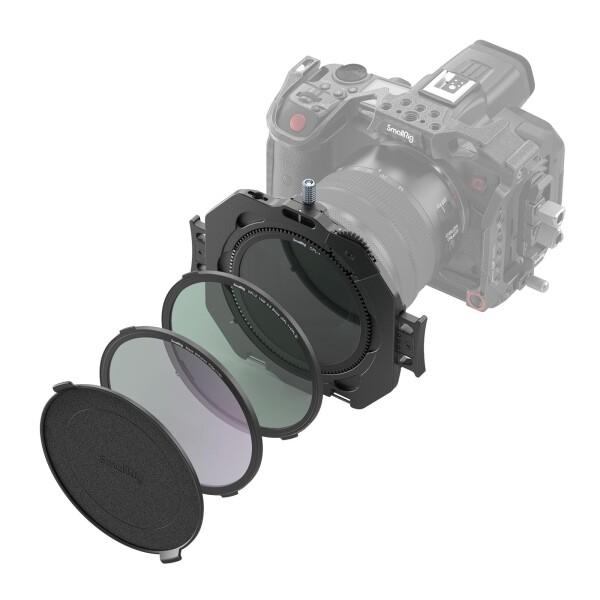 SMALLRIG フィルターキット 67mm - 82mm の調整可能なクランプ CPL フィルターおよびブラック拡散 1/4 フィルター付き DSLR ミラーレス カメラ用 4412