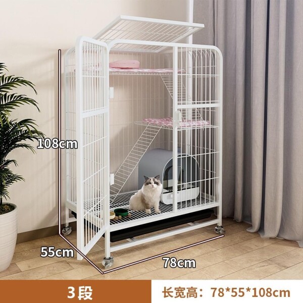 大型猫用 室内猫ケージ シルバーブラック 135*78*55cm 猫ケージ