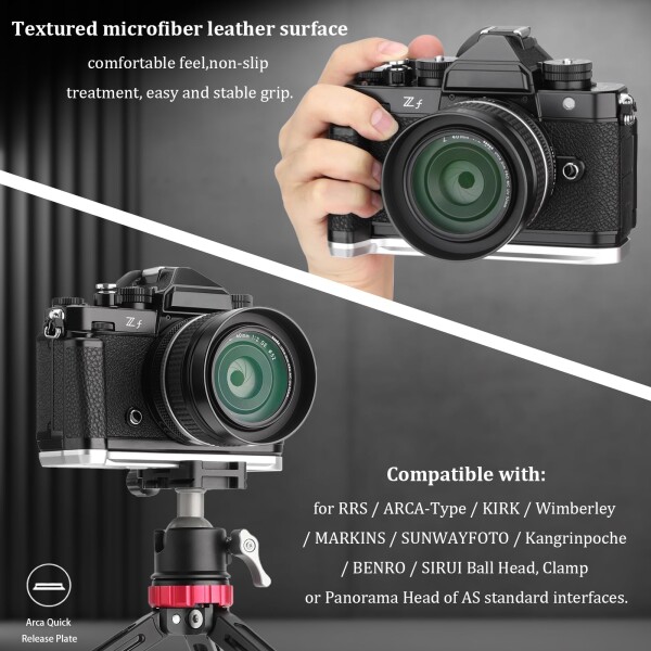 Haoge HG-ZFS カメラホルダー ハンドグリップ Nikon Z f ZF L字型グリップ Arca Swiss Kirk RRS Benro クイックリリースプレートブラケットに適合_2