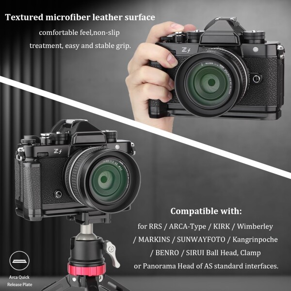 Haoge HG-ZFB カメラホルダー ハンドグリップ Nikon ZFカメラ用 L字型グリップ Arca Swiss Kirk RRS Benroクイックリリースプレートブラケットに適合_8