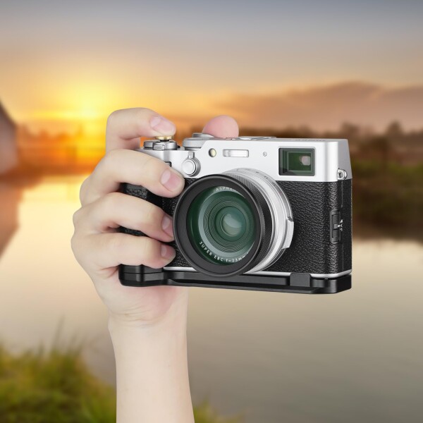 Haoge ハンドル ハンドグリップ 富士フイルム Fuji X100VI カメラ用 L字型グリップ HG-XVIB Arca Swiss Kirk RRS クイックリリースプレート カメラ ベンロブラケット_1