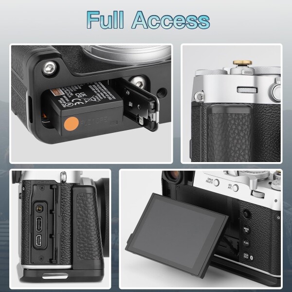 Haoge ハンドル ハンドグリップ 富士フイルム Fuji X100VI カメラ用 L字型グリップ HG-XVIB Arca Swiss Kirk RRS クイックリリースプレート カメラ ベンロブラケット_6