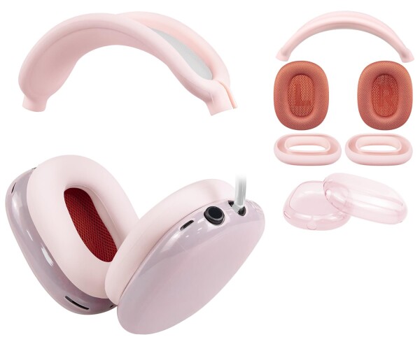 SOULWIT 交換 修理 キット for AirPods Max に対応 メッシュファブリック イヤーパッド + ヘッドバンド カバー ＋ TPU保護ケース ＋ シリコン製イヤーパッドの保護カバー セット 多方面保護 保護