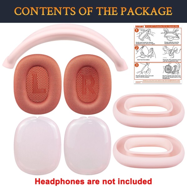 SOULWIT 交換 修理 キット for AirPods Max に対応 メッシュファブリック イヤーパッド + ヘッドバンド カバー ＋ TPU保護ケース ＋ シリコン製イヤーパッドの保護カバー セット 多方面保護 保護_8
