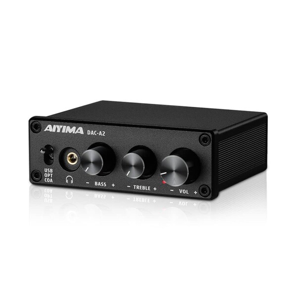 AIYIMA DAC-A2 ヘッドフォンアンプ PC-USB/光/コアキシャル入力、RCA/3.5mmヘッドフォン出力 デジタル/アナログ変換 アナログ卓上オーディオコンバーター 5V 24Bit 192kHz