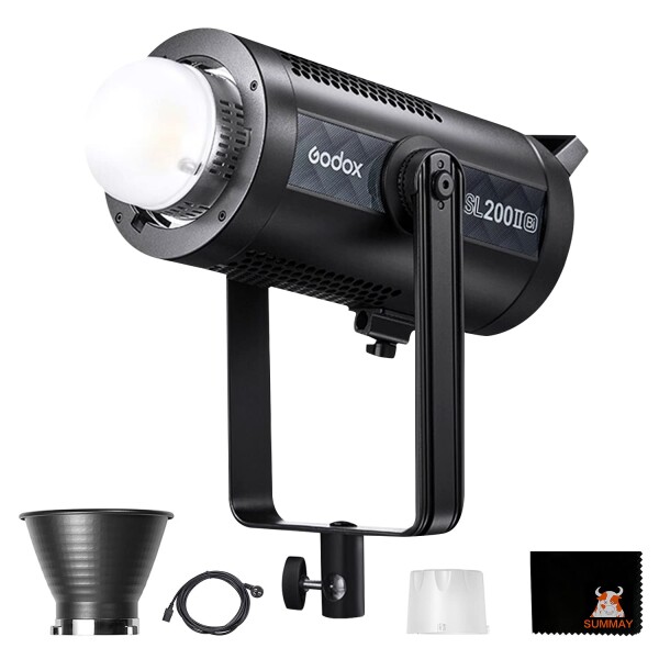 GODOX SL200IIBiバイカラービデオライトボーエンズマウント2800K-6500K 39200Lux@ 1m CRI96 TLCI97サイレントモード9プリセット照明効果ライブブロードキャスト、ショートビデオ、ポートレート写真
