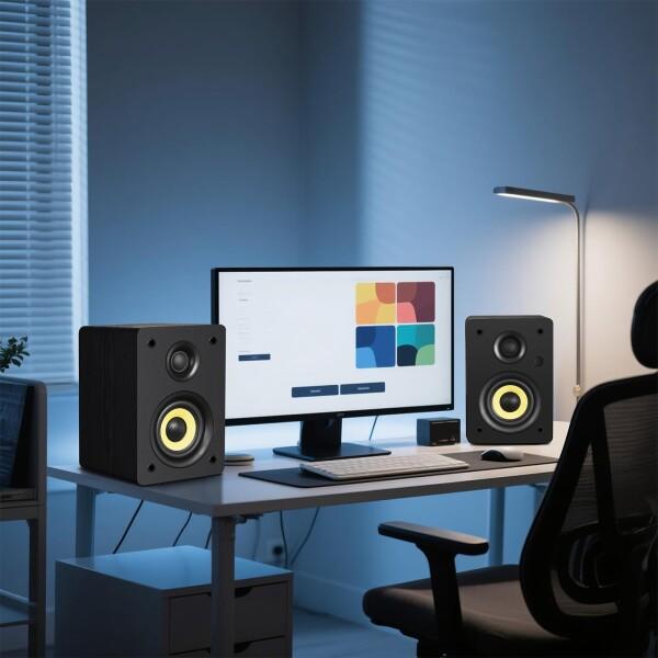 Sanyun SW206 4インチ HiFi ブックシェルフスピーカー スタジオモード