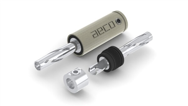 aeco Banana Plug ABP-1111S, 4pcs/1set, Silver Plating, Vacuum bag