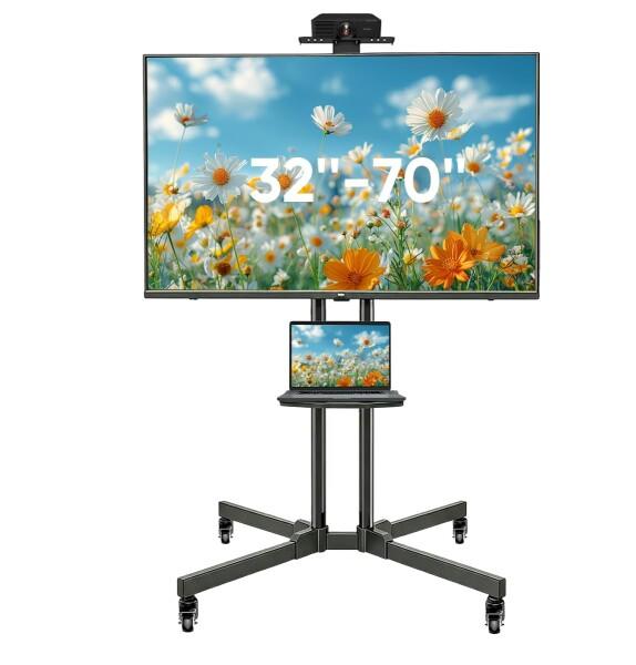 FORGING MOUNT テレビスタンドキャスター付き 32-70インチ対応 ハイタイプ 二重支柱設計 高さ調節可能 棚付き 移動式 耐荷重50kg VESA600X400mmまで 省スペース 家用 業務用 展示用 最大高さ1720mm_7