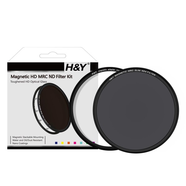H&Y NDフィルター 77mm ND4 マグネティック IRND4 フィルターキット マグネット式 2段分減光 薄枠 帯電防止 防汚 撥水 防傷 NK4-77