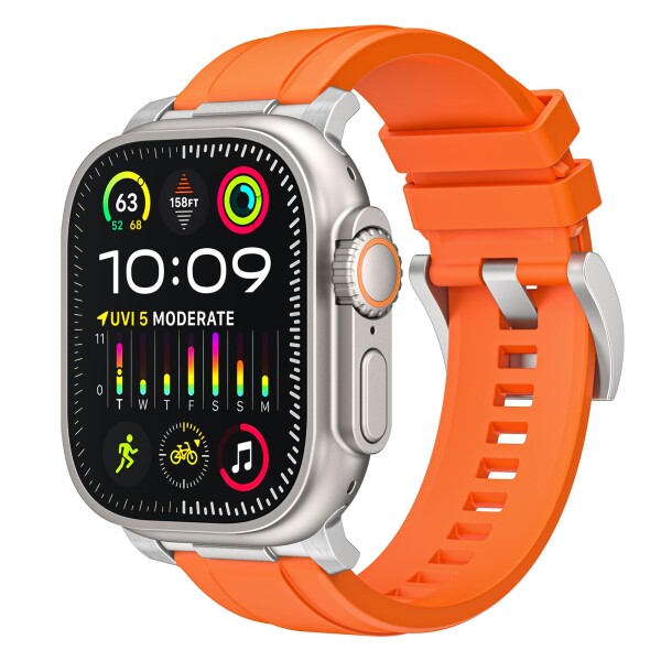 (YOFITAR) for Apple Watch バンド 49mm/46mm/45mm/44mm アップルウォッチ ベルト Series Ultra2/Ultra/10/9/8/7/6/SE/SE2/5/4 シリコンバンド スポーツ かっこいい おしゃれ 防水 蒸れない 通気性 汗に強い apple watc