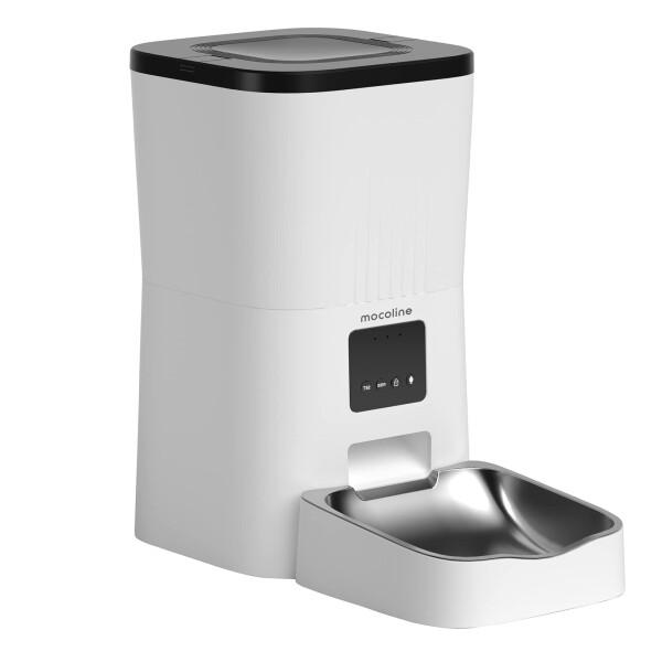 モコライン ペット用自動給餌器　ホワイト mocoline モコライン 自動給餌器 犬用 猫用 定時定量 音声録音 パネル