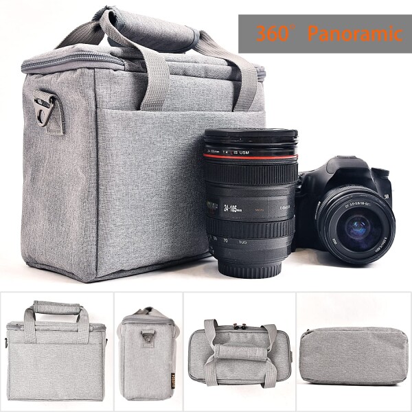 FOSOTO 一眼レフカメラバッグ カメラ収納用ショルダーケース Canon EOS M50 PowerShot SX420 SX430 SX70 SX50 SX30IS Sony a6400 RX10 DSC-H300 Nikon Coolpix P900などに対応機種 防水ナイロン製 レインカバー付き お