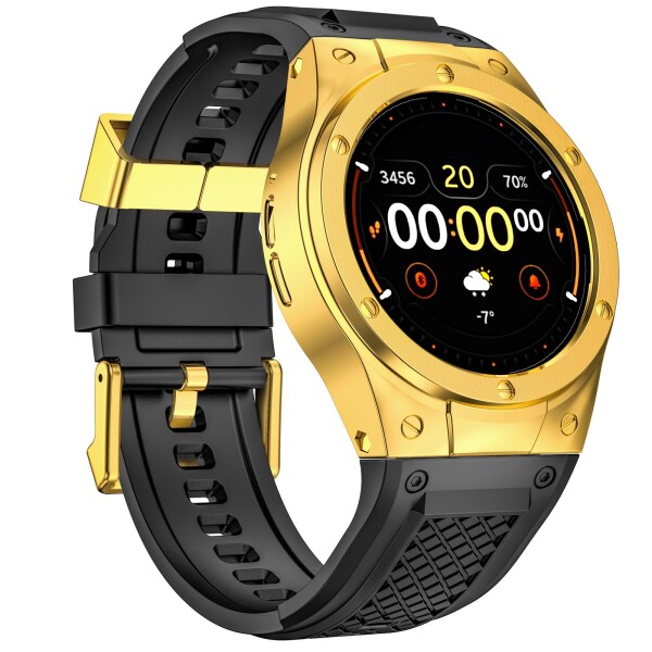 (MioHHR) ソフトシリコンバンド Google Pixel Watch 3/2/1用，ソフト交換用ストラップ ステンレススチール保護ケース Google Pixel Watch 41mm用，男女兼用 ゴールド