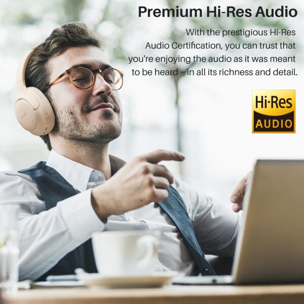 TOZO HT2 ワイヤレスノイズキャンセリングヘッドホン Hi-Res ハイレゾ対応 bluetooth (5.3) AUX有線接続（USB非対応） アクティブノイズキャンセリング 38dB低減 暖色系音質 カスタムEQ「寒色系変_1