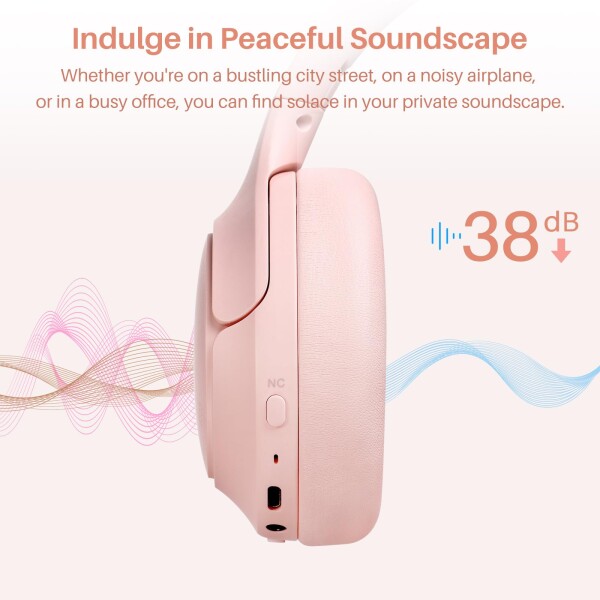 TOZO HT2 ワイヤレスノイズキャンセリングヘッドホン Hi-Res ハイレゾ対応 bluetooth (5.3) AUX有線接続（USB非対応） アクティブノイズキャンセリング 38dB低減 暖色系音質 カスタムEQ「寒色系変_1