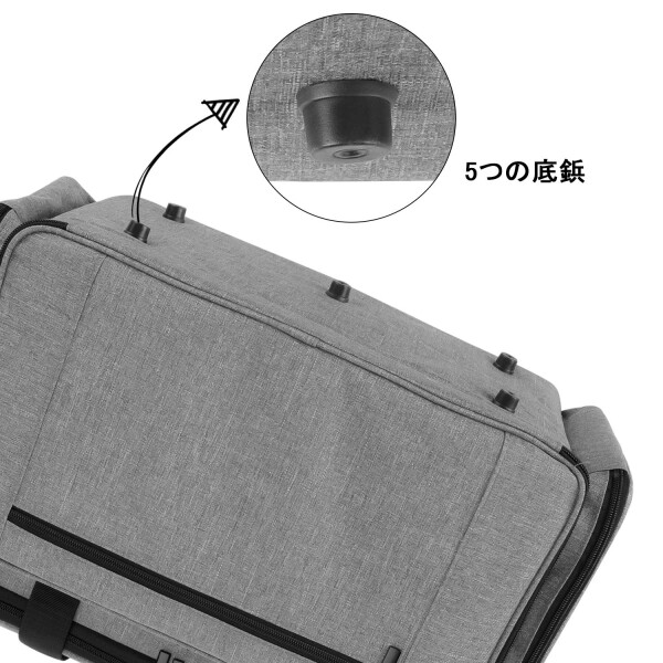 Luxja ミシンケース ハードボード付き 裁縫道具もまとめて収納 クッション性(グレー)