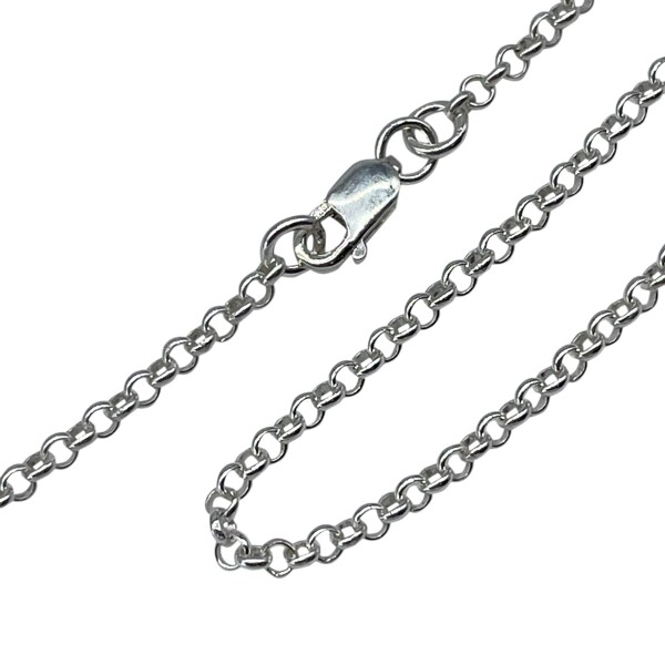 (ゴロクロ) 925シルバー製 ロールチェーン ＜60cm＞ 銀 ペンダント メンズ カスタム パーツ アクセサリー 素材 ＜シルバー＞ チェーン/サイズ選択可