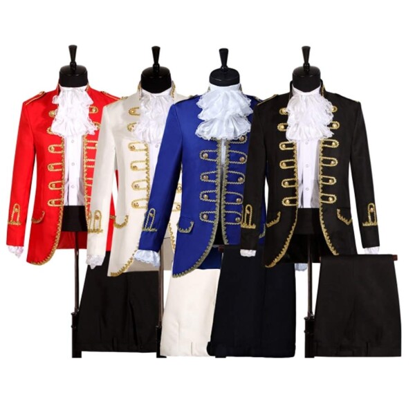 (Yorkfine) ロモハナガ 演出服 王子様 貴族 衣装 メンズ 宮廷服 中世 大人 演奏会 撮影用 舞台ステージ衣装 演劇オペラ声楽 貴族服装 ヨーロッパ 公爵 宮廷服 男性用スーツ 5点セット コスプ