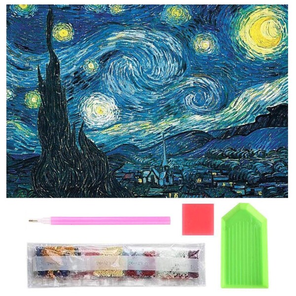 サムコス ダイヤモンドアート キット ダイヤモンドの絵画 横版 きれい 全面貼り付け ダイヤモンドアート 塗装 初心者 大人の子供 DIY 手芸キット 芸術品 家の壁の装飾 1セット（星空）