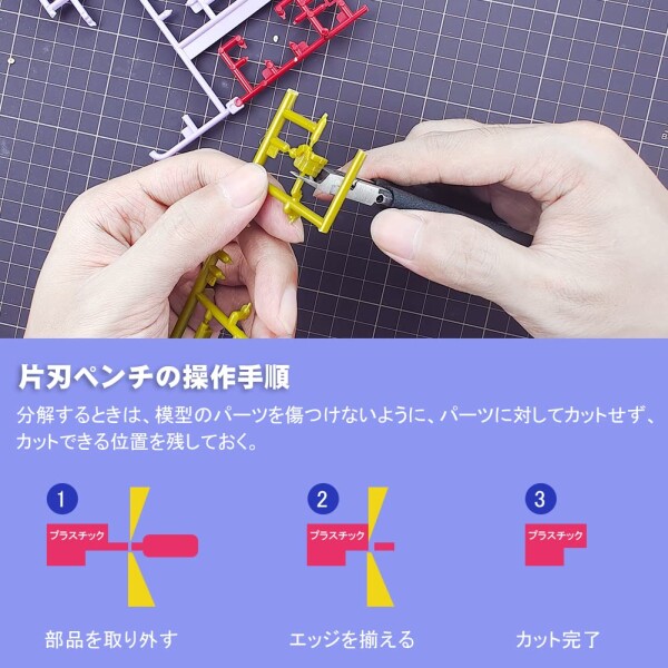 stedi プラモデル ニッパー 極薄刃 ニッパー 薄刃 片刃 工具、鋭い薄い刃で刃の保護カバー付きのプラスチックモデル専用ツールです。ニッパー プラモデル用 ブラック 工具