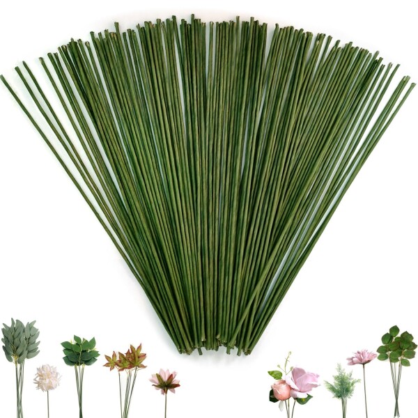 OrgMemory 造花の茎 100個 25cm 太さ2mm フラワーDIY用 地巻ワイヤー になる 花芸素材ギット 手芸 人工花茎 手作りキット 造花 花束 ギフト 造形材料 曲げ可能 フラワーワイヤー 手芸用ワイヤー その他