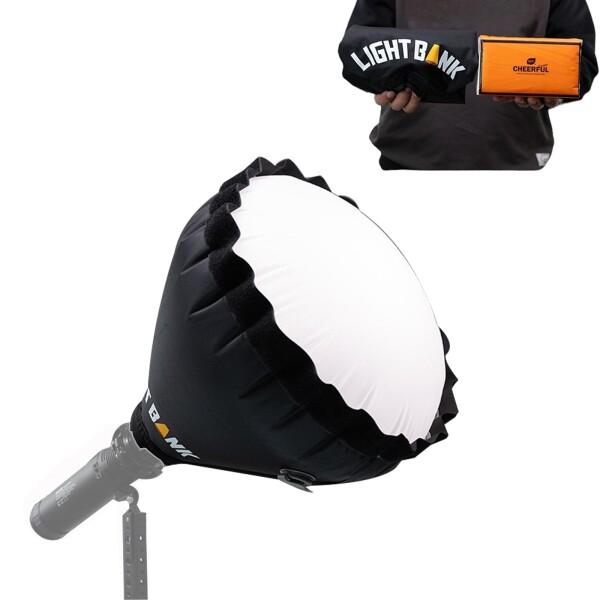 Flynoodle AIR DOME 40 mini ソフトボックス インフレータブル 簡単取り付け ソフトボックス 100W以下の撮影用ライト光源、業界向け8-10CMミニ標準カバー用 、デュアルエアバルブデザイン スケル
