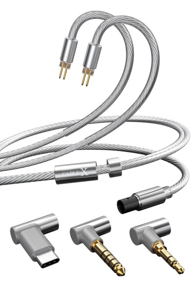 TANCHJIM CABLE X イヤホンリケーブル アップグレードケーブル | リケーブル 0.78mm 2Pin | 1.25m銀メッキ高性能ケーブル | 音質改善 音場拡張 | 銀銅ハイブリッドHIFI対応 | 高性能DSPチップ内蔵 | ほ