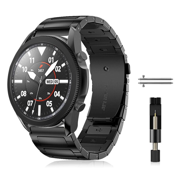 (SinRenn) バンド 22mm Samsung Galaxy Watch 3 45mm/Gear S3 Frontier/S3 Classic/Galaxy Watch 46mm 対応 交換バンド ステンレス ウォッチバンド 金属バンド 調整簡単 長さ調整器具付き コンパチブル Samsung Gear S/Ge