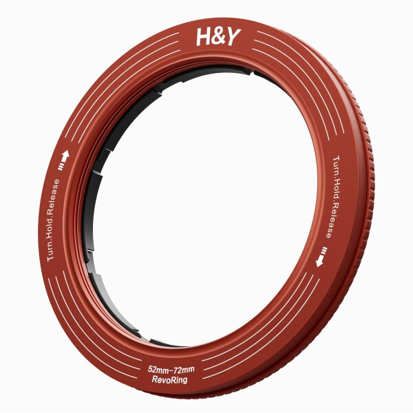 H&amp;Y ステップアップリング REVORING 52-72mm レッド レボリング フィルター径変換アダプター 77mmフィルター用 可変式 RS72-R